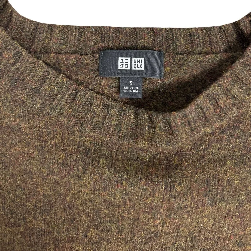 Uniqlo 100% Premium Lambswool Crew Neck Sweater – Heathered Brown | Small - Picture 9 of 13